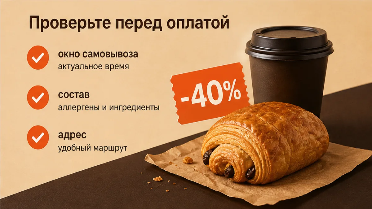 Чеклист до оплаты: окно самовывоза, состав и адрес
