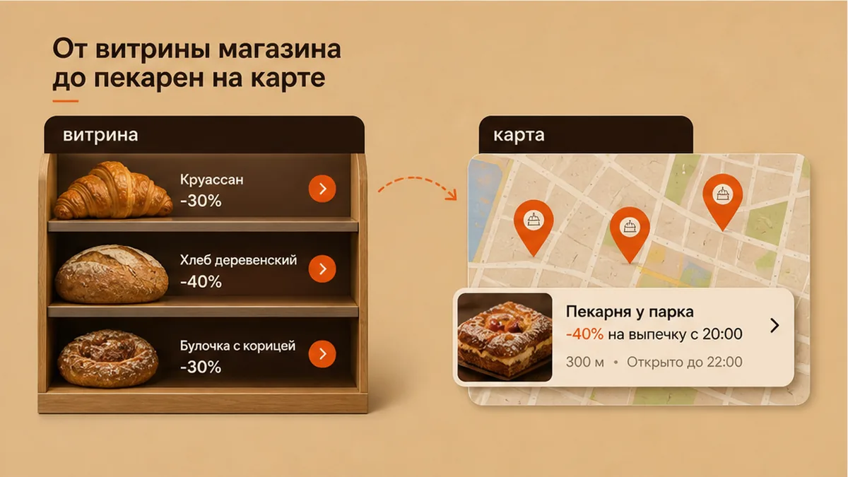Сравнение витрины магазина и карты предложений с бронью